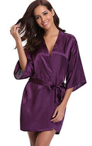 RB032 2018 Neuer Seidenkimono Bademantel Damen Seidenbrautjungfern Roben Sexy Marineblaue Roben Satin Robe Damen Morgenmäntel