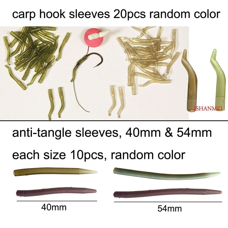 JSM 160pcs/lot Carp Fishing Tackle Kit Box Lead Clips/Beads/Hooks/Tubes/Swivels Baiting Terminal Rigs Carp fishing Tackle Box