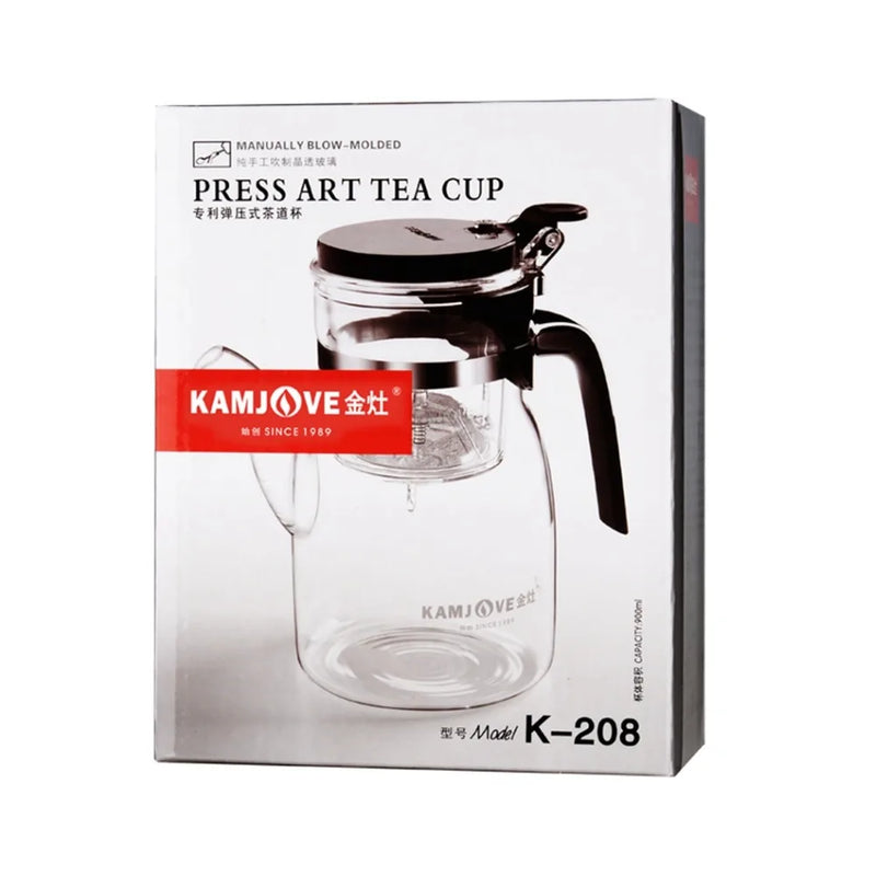 Elegant Filter Glass Tea Cup Set, Tea Pot, 900ml
