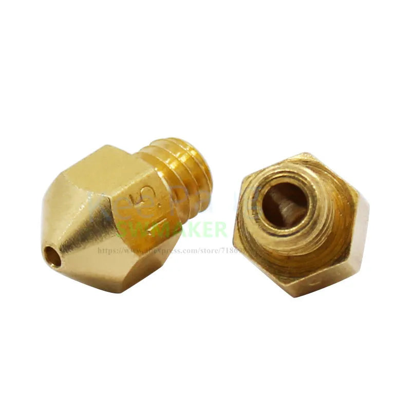 MK8 M6 Large Caliber Copper Nozzle brass nozzle 1.0mm 1.5mm 2.0mm Larger Diameter For 1.75mm 3mm Filament 3D Printer Accessories