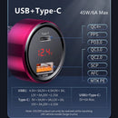 Baseus Quick Car Charger 6A 45W Dual USB Type C QC4.0 PD3.0 Fast Charger For iPhone13 Pro Xiaomi Samsung Phone Car Fast Charging