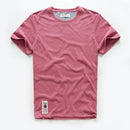 New Solid T-Shirt Mens Short Sleeve T-shirt Cotton Multi Pure Color Fancy Yarns Washing Tee Shirt for male V7S1T001