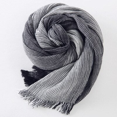 75*205cm 2022 Wholesale Brand Winter Scarf Men Warm Soft Tassel Bufandas Cachecol Gray Plaid Woven Wrinkled Cotton Men Scarves