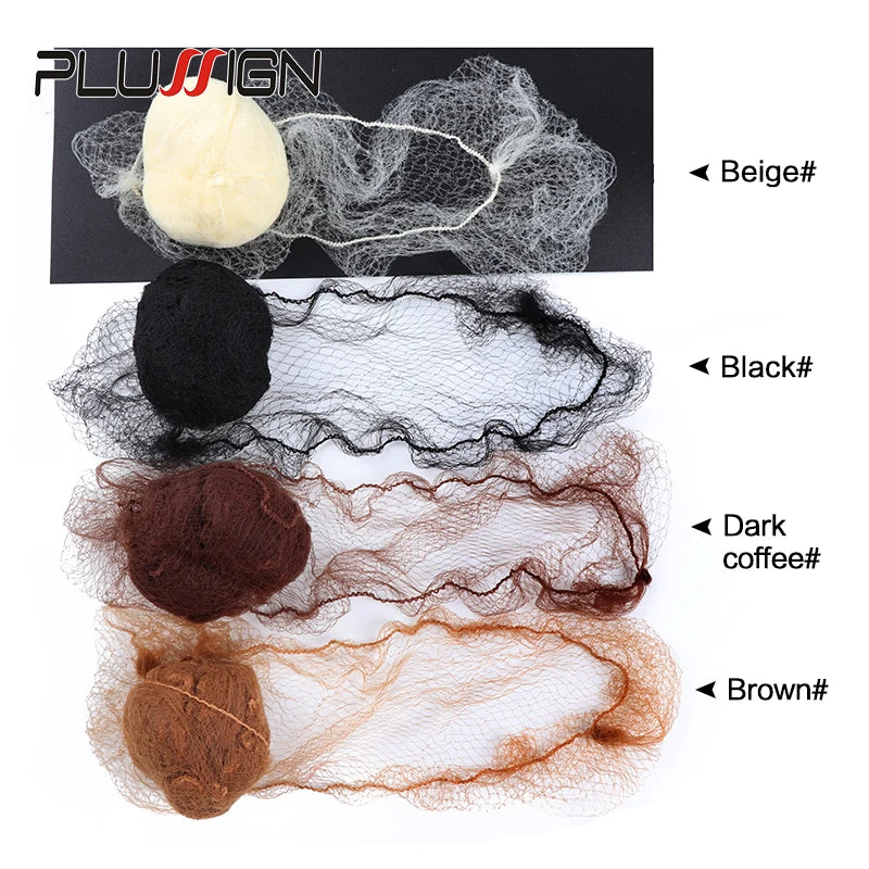 20Pcs Durable Nylon Hair Net For Bun Hair Hair style Tool Black Beige Brown 5Mm Hair Net For Wigs Mesh Hair Styling Hairnets