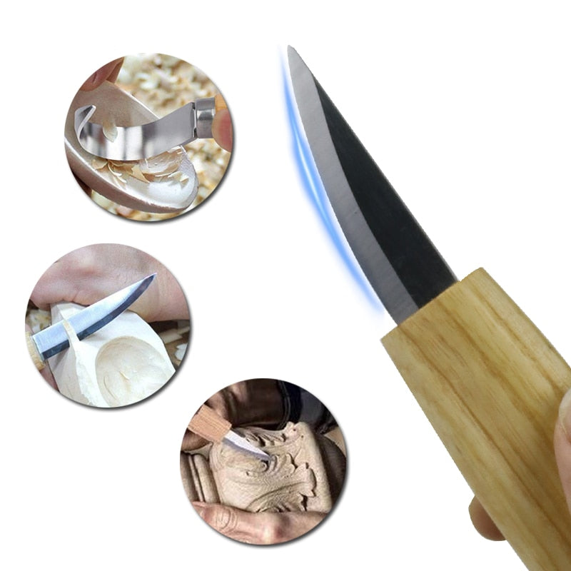 Woodworking Wood Carving Kit Set Hand Carving Chisel Knife Sharp-edged DIY Wood Gouge Chisel Carpenter Tools