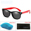 LongKeeper Spiegel Kinder Sonnenbrillen mit Etui Jungen Mädchen Polarisiert Silikon Sicherer Sonnenschutz Brille Geschenk Für Kinder Baby UV400 Gafas