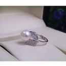 Pearl earrings necklace Pendant ring for women natural Freshwater white pearl jewelry set 925 sterling silver jewelry sets gift