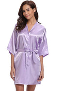 RB032 2018 Neuer Seidenkimono Bademantel Damen Seidenbrautjungfern Roben Sexy Marineblaue Roben Satin Robe Damen Morgenmäntel