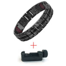 Escalus Men's Black Pure Titanium Magnetic For 4in1 Magnets Negative Ions Germanium Health Bracelets Jewelry
