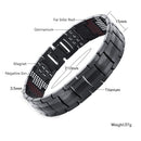 Escalus Men's Black Pure Titanium Magnetic For 4in1 Magnets Negative Ions Germanium Health Bracelets Jewelry