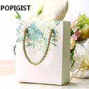 Green Floral Printing Candy box Gift hand Bags With Packaging For Jewelry Christmas Regalo Pouches