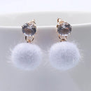 New Temperament Short Stud Earrings Wild Simple Bobo Ball Female Models Earrings For Women Jewelry brincos bijoux