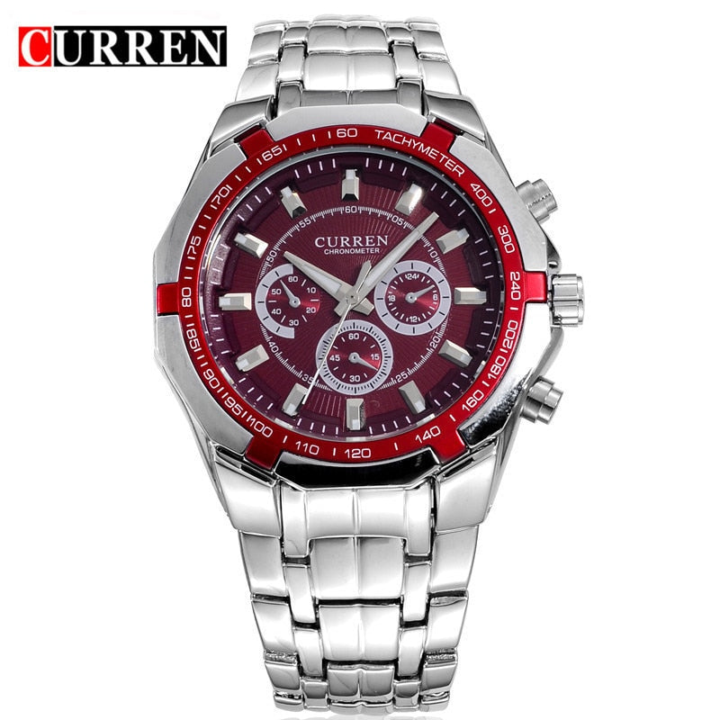 Top Brand Luxury Watch CURREN Casual Military Quartz Sports Wristwatch Full Steel Waterproof Men&