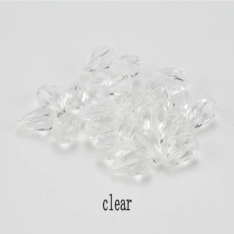 60/70PCS 8/10mm Crystal Tear Drop Shape Beads for Jewelry Making Waterdrop AB Glass Beads Loose Jewellery Beads DIY Bracelets