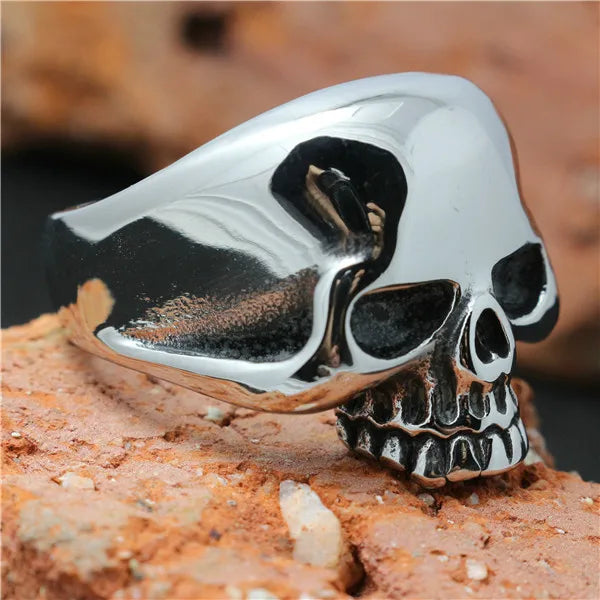1pc Size 6 to 15 Polishing Skull 316L Stainless Steel Ghost Skull Ring