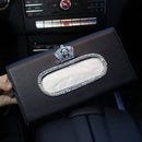 Mode Krone Kristall Auto Taschentuchbox Sonnenblende Leder Auto Taschentuchbeutel Sonnenblenden-Halterung Etui Serviette für Autozubehör