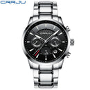 CRRJU Mens Watches Military Brand Luxury Sports watch for men Casual Waterproof Mens Watch Quartz Stainless Steel Man Wristwatch