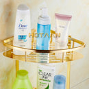 . Wall Mounted Gold Color aluminum Bathroom Shower shampoo Shelf  Basket Holder Fashion Double Layer YT-7026