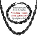 U7 Edelstahl 9MM Gedrehte Seilkette Halskette Set Großhandel Kette Halskette Und Armband Herren Schmuck Sets S840