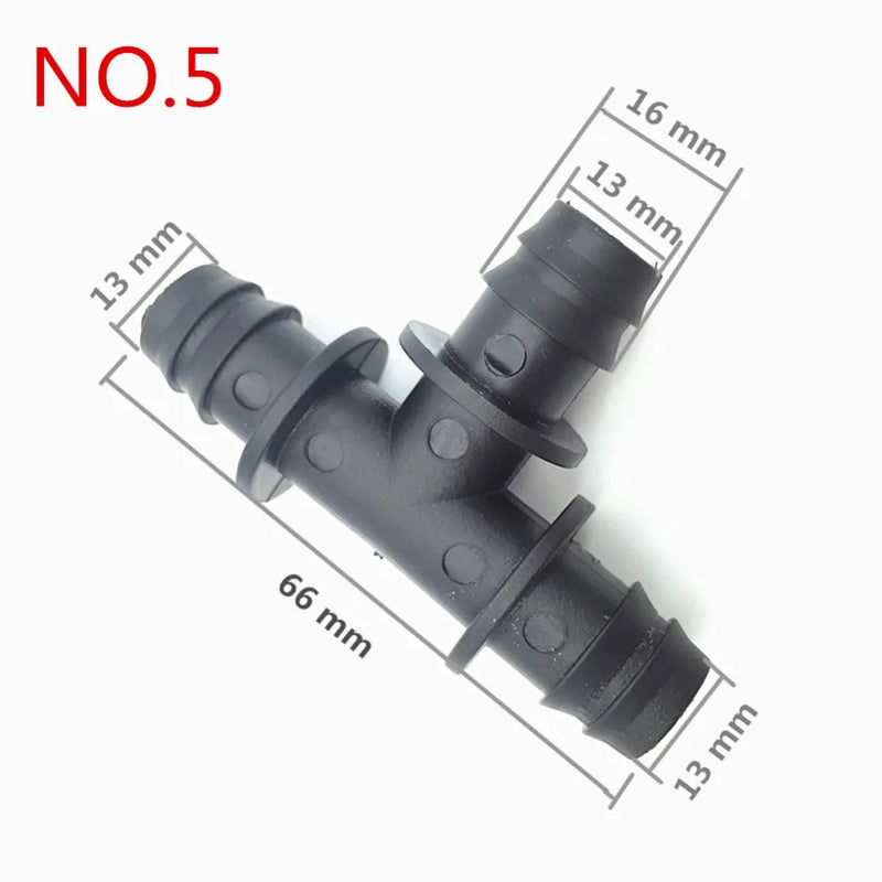 Plastic Barb Hose Fitting Tee Connector 3mm 4mm 8mm 10mm 13.5mm 3-Way Hose Joint Tube T-Shape Pipe Fittings 10 Pcs