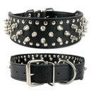 2 Zoll breites Stachelhalsband für Hunde, besetztes Lederhalsband für mittelgroße bis große Hunderassen, Pitbull, Mastiff, Boxer, Bully, Schwarz