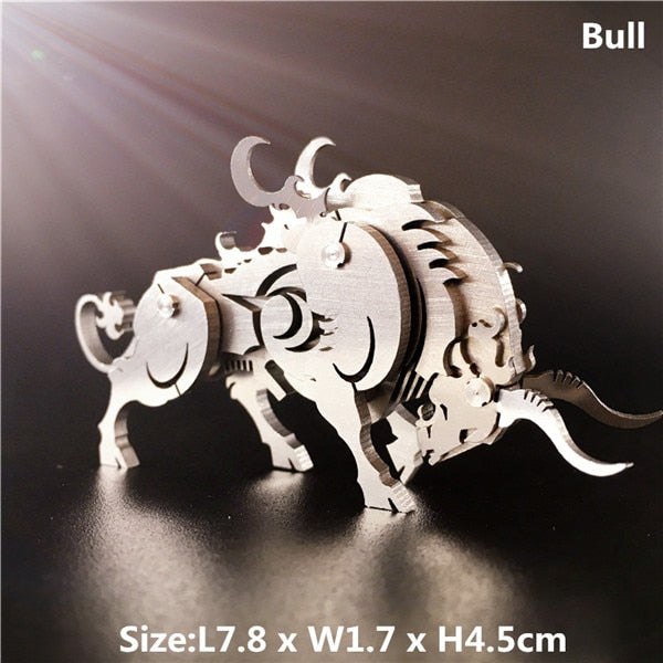 3D Metal Model Chinese Zodiac Dinosaurs western fire dragon  DIY Assembly models Toys Collection Desktop For Adult Children