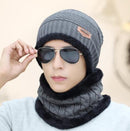 Heiße Sturmhaube Gestrickte Mütze Schal Kappe Nackenwärmer Wintermützen für Herren Damen Skullies Beanies super warme Fleece Maske Papa Mütze
