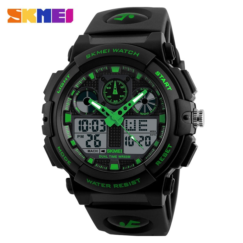 SKMEI sport Watch mężczyźni cyfrowy podwójny czas zegarki 50M Watwrproof tydzień wyświetlacz na rękę Relogio Masculino 1270