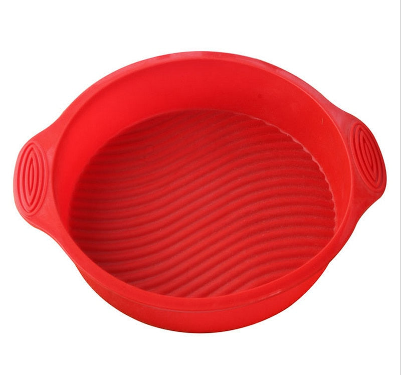 TEENRA 1Pcs Round Silicone Cake Mold Non-stick Baking Pan Muffin Cake Pan 3D Silicone Baking Dish Bread Mold Cake Form Bakeware