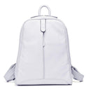 Women 100% Full Grain Genuine Cow Leather White Gray Beige Blue Yellow Black Backpacks Ladies Schoolbag Teenagers Cowhide Bag