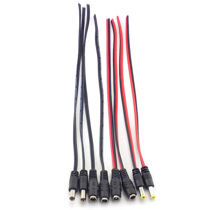 1/5/10 12V DC Male Female Connectors jack cable adapter plug power supply wire cord 5.5 x 2.1mm for LED Strip Light CCTV Camera