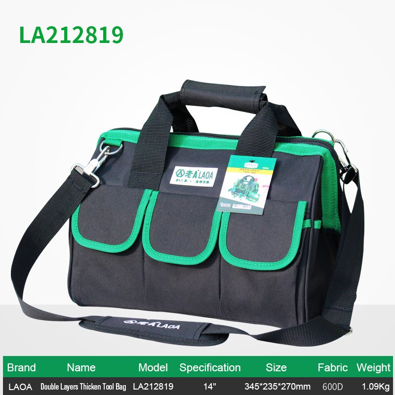 LAOA 600D Tool bag Electrician Large capacity Repair tool kit water proof bags storage for Electricians Tools
