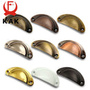 KAK 2PCS Retro Metal Kitchen Drawer Cabinet Door Handle And Furniture Knobs Handware Cupboard Antique Brass Shell Pull Handles