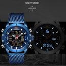 NAVIFORCE Men's Watches Top Brand Luxury Sports Watch For Men Quartz LED Digital Dual Clock Male Full Steel Military Wrist Watch