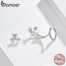 BAMOER Stern-Komet-Asymmetrie-Ohrstecker für Frauen Klarer Zirkonia Helle Meteor-Ohrstecker 925 Sterling Silber Schmuck Femme BSE087