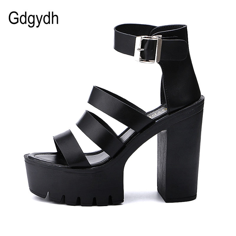 Gdgydh 2021 New Summer Shoes Women White Open Toe Button Belt Thick Heel Wedges Platform Shoes Fashionable Casual Sandals Female