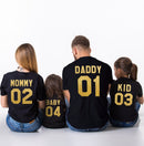 Family Matching Clothes 2021 Hot Sale Family Look Cotton T-shirt DADDY MOMMY KID BABY Funny Letter Print Number Tops Tees Summer