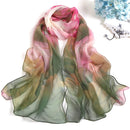 RUNMEIFA 2023 New Fashion Spring/Summer Women Floral Printing Beach Silk Scarf Shawls Female Long Wraps Beach Sunscreen Hijab
