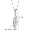 ELESHE  925 Sterling Silver Feather Necklace For Women Necklaces Pendants Fashion Chain Necklace Women Accessories Jewelry