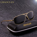 LMAOCLAN Marke Aluminium Magnesium Polarisierte Gold Sonnenbrille Herren UV400 Klassische Quadratische Brille Fahrschutzbrille Gafas Oculos