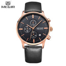 MEGIR Luxury Casual Men Watches Leather Strap Quartz Chronograph Top Brand Watch Military Sport Men relogio feminino Waterproof