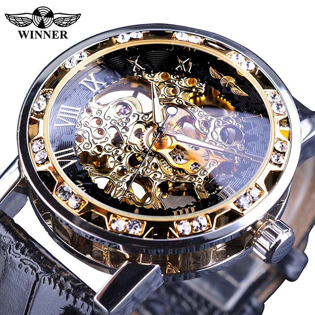 Forsining Golden Gear Movement Retro Royal Classic Fashion Mens Mechanical Wrist Watches Top Brand Luxury Male Clock Relogio