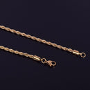 Rope Chain Necklace Gold Color Stainless Steel Hip Hop Jewelry For Women