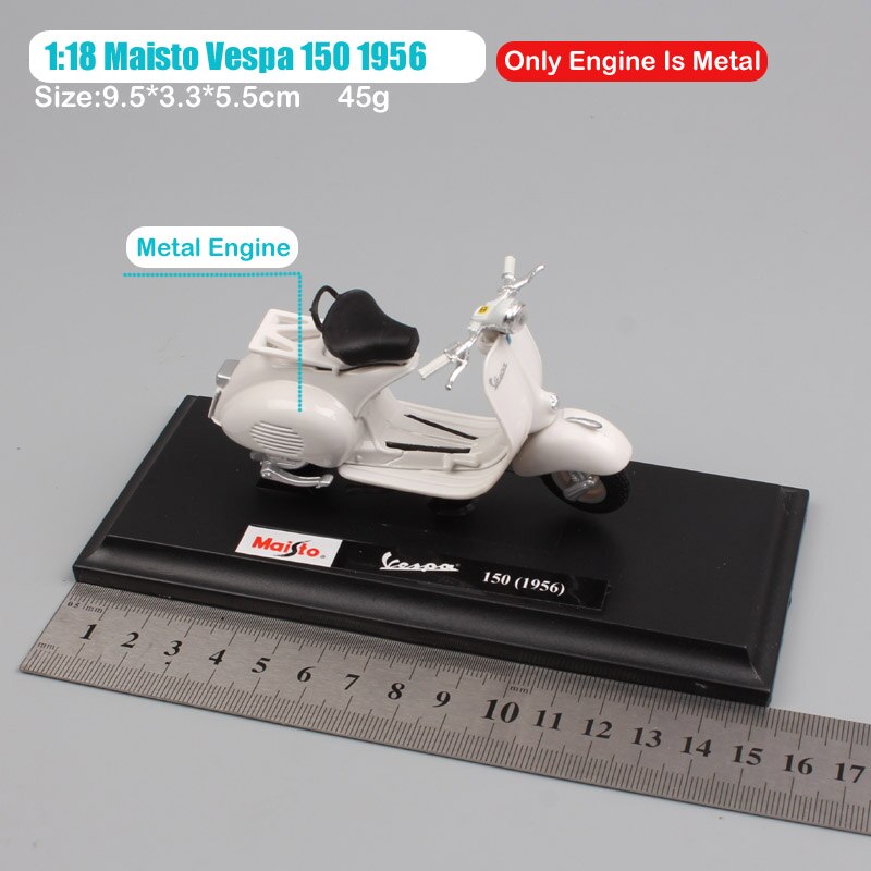 1:18 scale Piaggio Vespa Scooter 98 PK 125 GTR P150X 300 MP5 Primavera GTS motorcycle moto bike diecast vehicles toys model kids