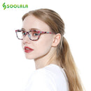 SOOLALA Printed Anti Blue Light Blocking Filter Glasses Women Eye Protection Computer Glasses Optical Frame Prescription