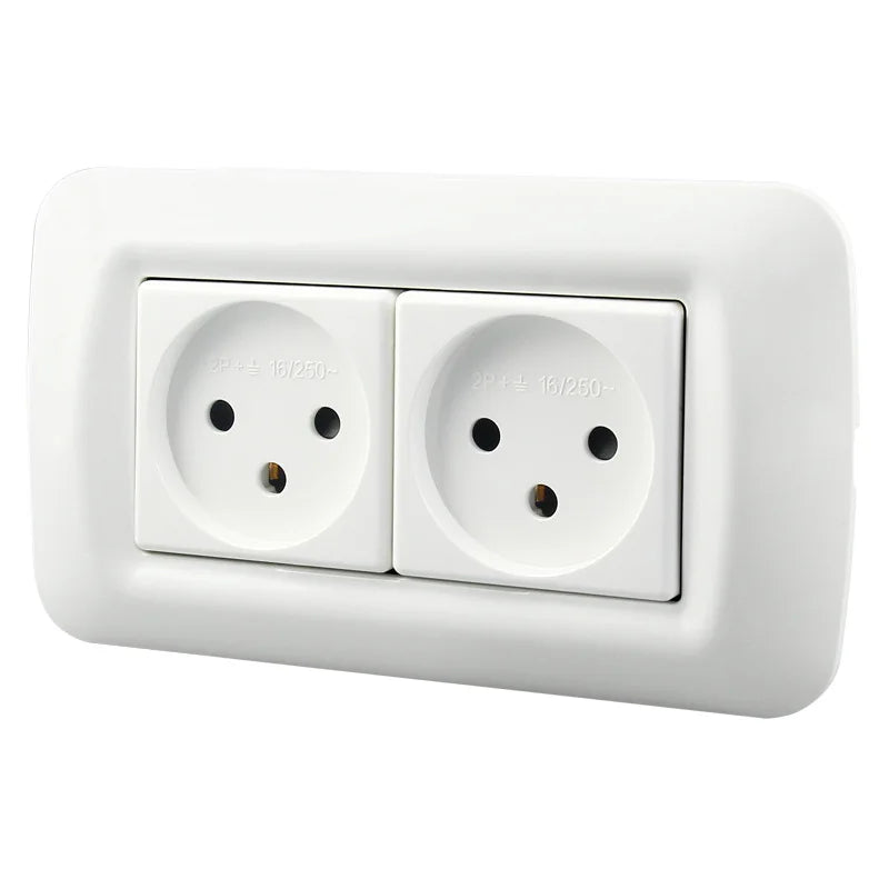 146mm Extended Two-position Israel Plug 16A PC Panel Three-hole wall Power Outlet With Grounding Safety And High Quality Socket