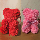 Bärenförmiger Modellier-Bär aus weißem 3D-Polystyrolschaum, Mini-PE-Schaumrosenblume für DIY-Bastelarbeiten, Geschenke, Valentinstags-Partybedarf