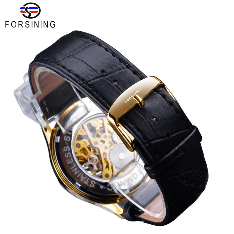 Forsining Golden Gear Movement Retro Royal Classic Fashion Mens Mechanical Wrist Watches Top Brand Luxury Male Clock Relogio