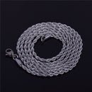 Rope Chain Necklace Gold Color Stainless Steel Hip Hop Jewelry For Women
