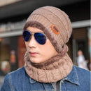 Heiße Sturmhaube Gestrickte Mütze Schal Kappe Nackenwärmer Wintermützen für Herren Damen Skullies Beanies super warme Fleece Maske Papa Mütze